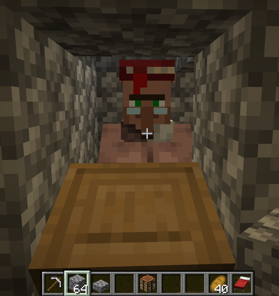 Villager librarian trade window while rerolling the book trade with a lectern