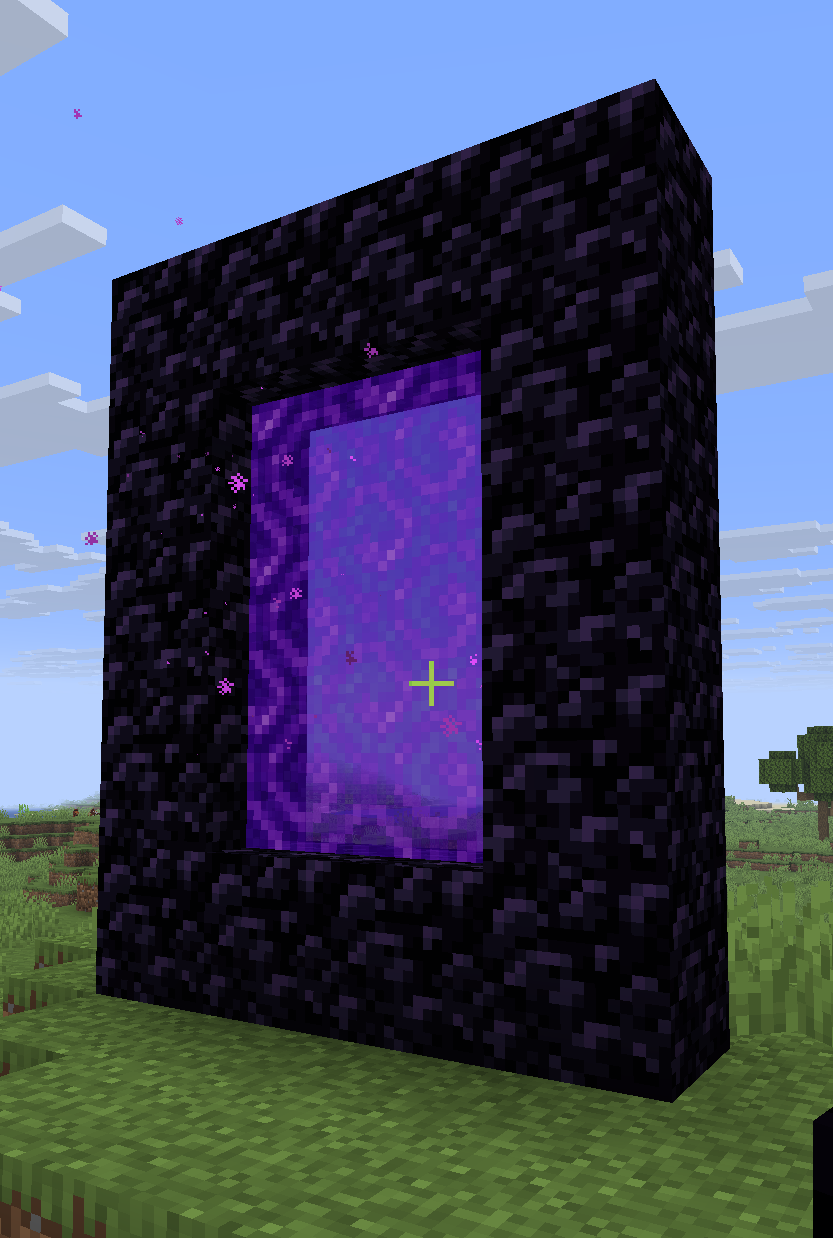 Nether portal lit and ready to enter