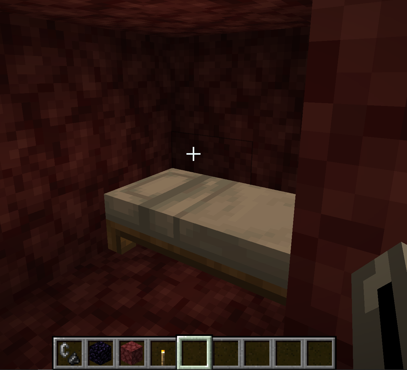 Bed mining setup showing safe position